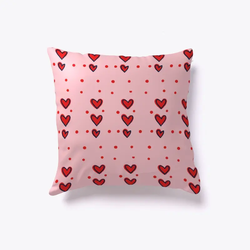 pink pillow heart pattern